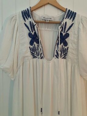 Urban Outfitters Womens Dress in White and Blue